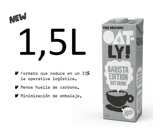 Leche de Avena Oatly Edición Barista Formato 1,5L. Pack 6 unidades