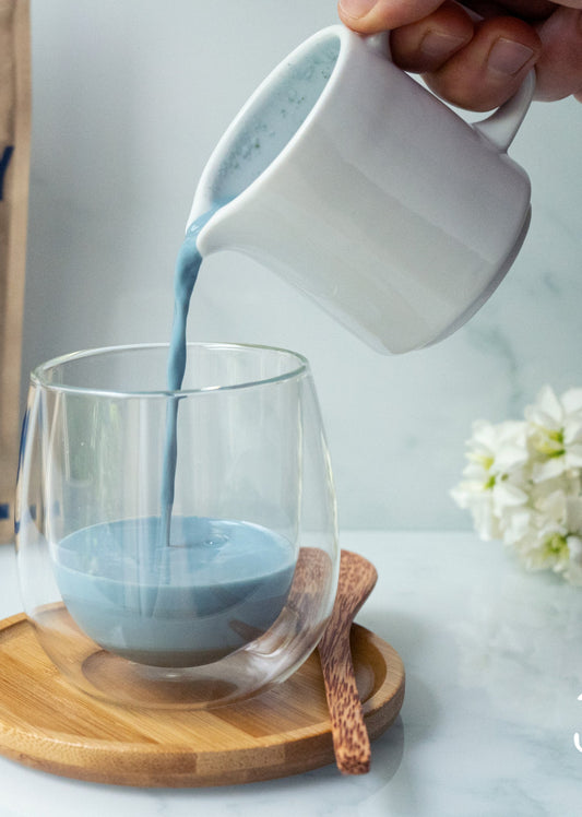 Superalimento blue matcha en polvo. Bebida Butterfly pea latte 300 gr