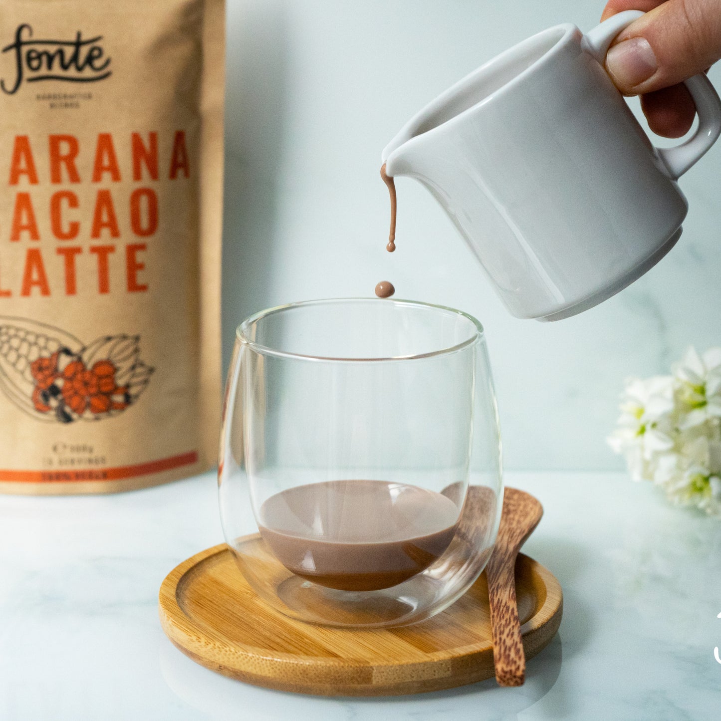 Té guaraná cacao. Paquete de 300 gr. Bebida guaraná cacao latte.