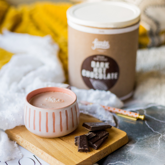 Chocolate a la taza de FONTE. Bote de 2 Kg. Bebida de chocolate caliente. Dark hot chocolate