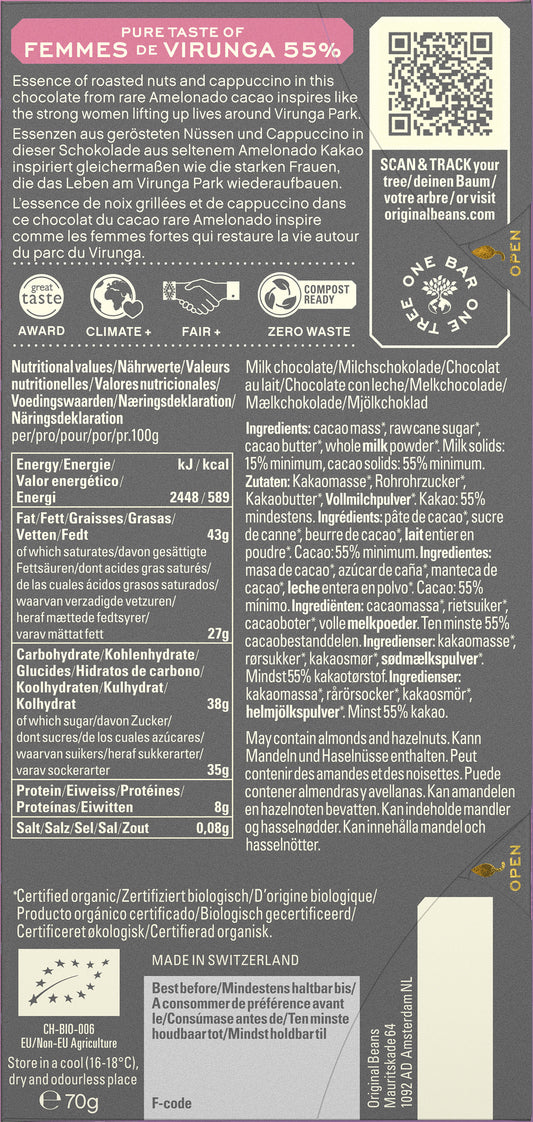 Tabletas de chocolate de especialidad. Tabletas de chocolate. Chocolate gourmet. Chocolate reposteria. Chocolate recolectado por cooperativa de mujeres en la región de Virunga, Congo. Paquete de 13 tabletas de 70g cada una. Specialty chocolate bars from Congo.