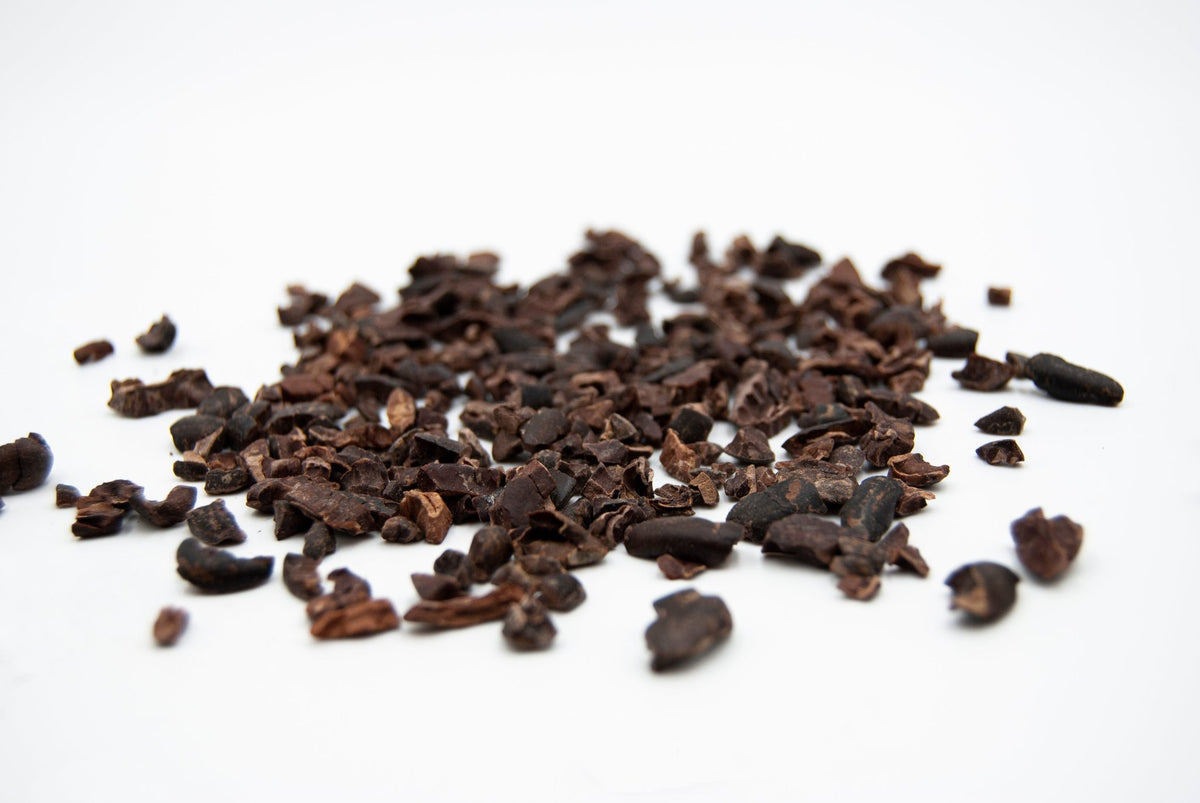 Nibs de cacao de Esmeraldas, de cerca