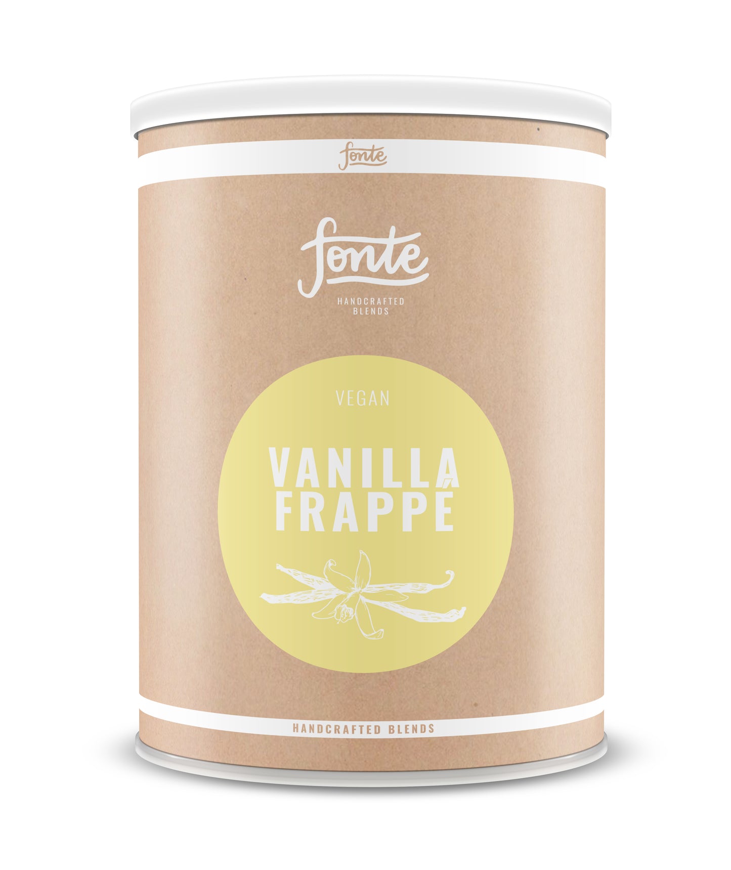 Frappé de vainilla. Bote de 2 Kg. Bebida de frappé de vainilla. Vanilla frappe.