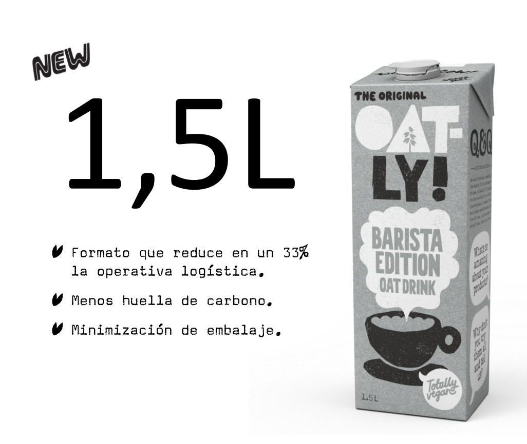 Leche de Avena Oatly Edición Barista Formato 1,5L. Pack 6 unidades