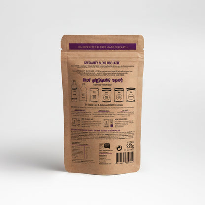 Información y modo de preparación del Ube Latte de FONTE, 225 gr.