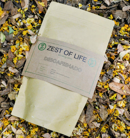 Café de especialidad descafeinado. Origen: México. Paquete de 250 gr. Specialty coffee beans decaf blend.