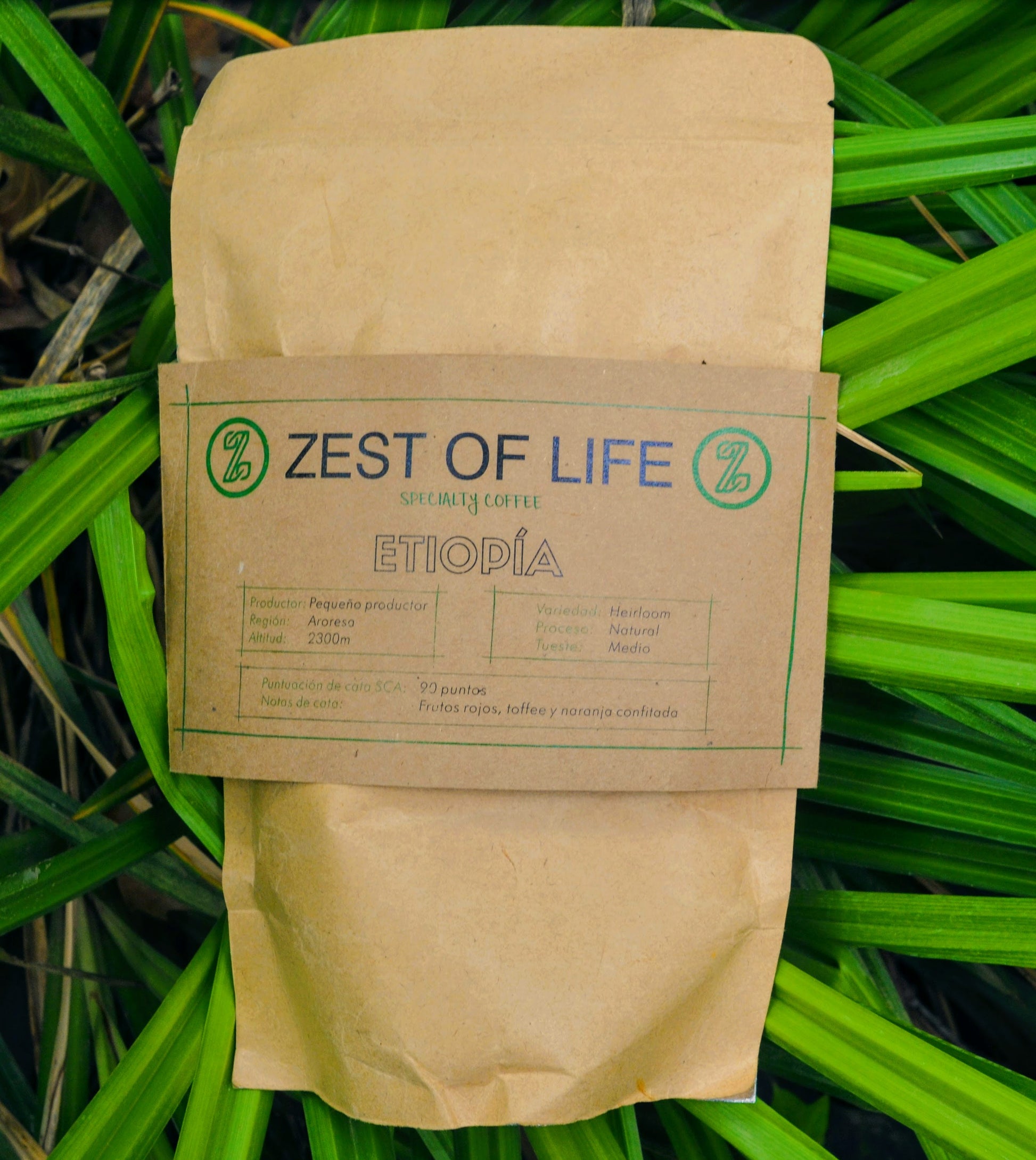 Café de especialidad. Origen: Etiopia. Paquete de 250 gr. Specialty coffee beans from Ethiopia.