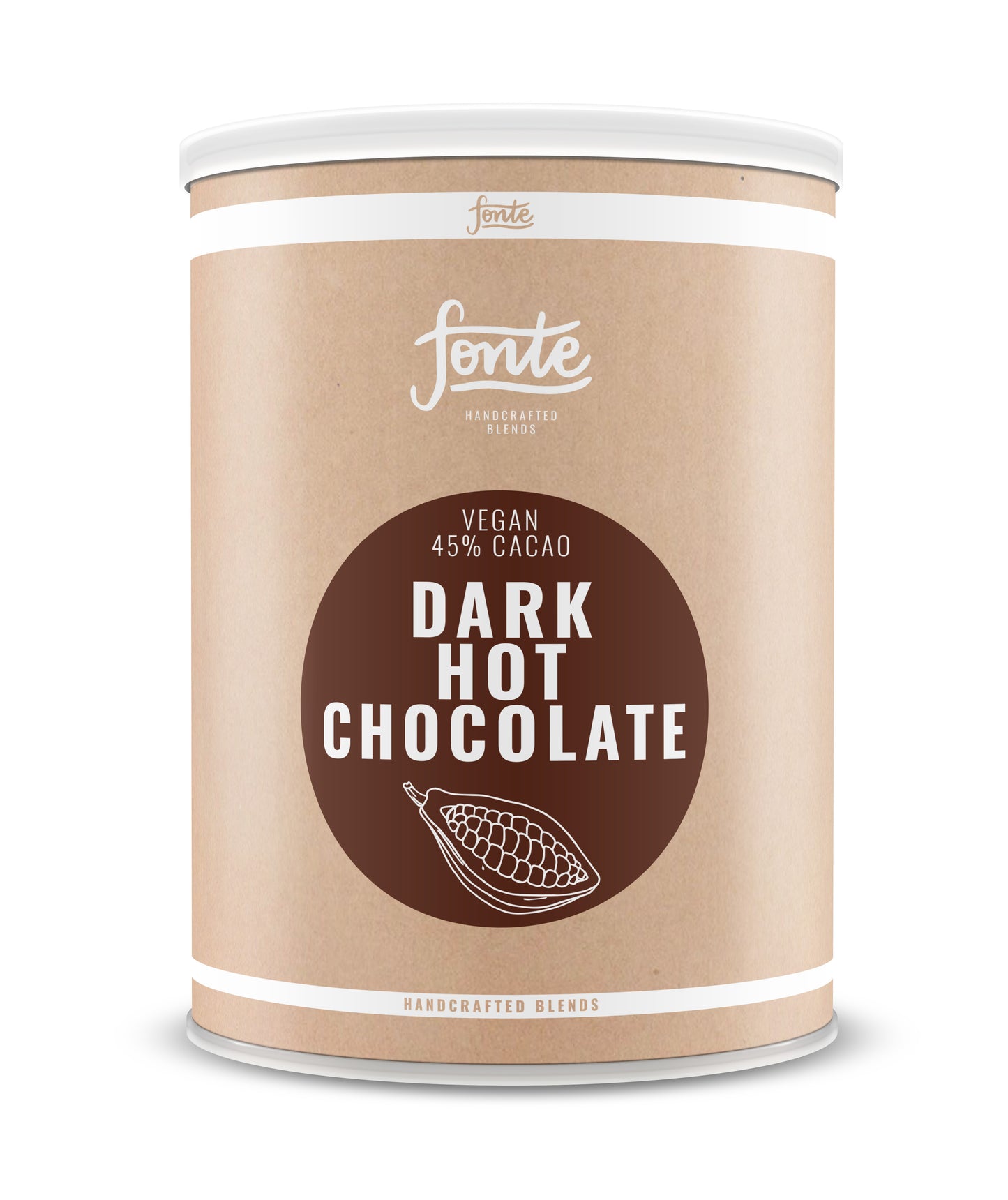 Chocolate a la taza. Bote de 2 Kg. Bebida de chocolate caliente. Dark hot chocolate