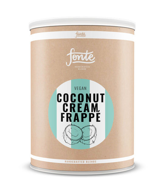 Frappé de crema de coco. Bote de 2 Kg. Bebida de frappé de crema de coco. Coconut cream frappe.