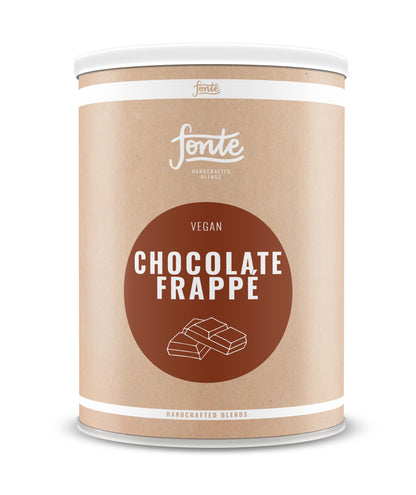 Frappé de chocolate. Bote de 2 Kg. Bebida de frappé de chocolate. Chocolate frappe.