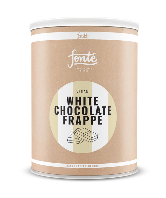 Frappé de chocolate blanco. Bote de 2 Kg. Bebida de frappé de chocolate blanco. White chocolate frappe.