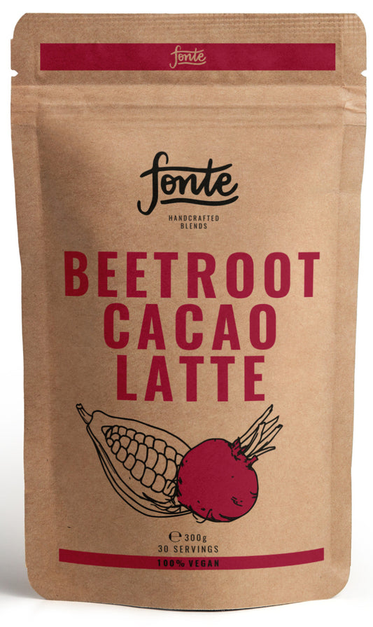 Té de remolacha y cacao. Pink latte. Paquete de 300 gr. Bebida remolacha cacao latte. Beetroot cacao latte. Pink Latte.